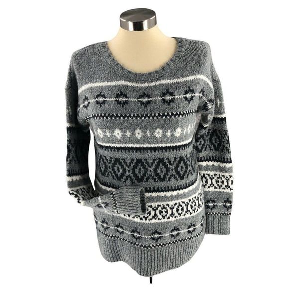 American Eagle Outfitters Womens Sweater Gray Small Pullover Long Sleeve Scoop - Picture 1 of 12